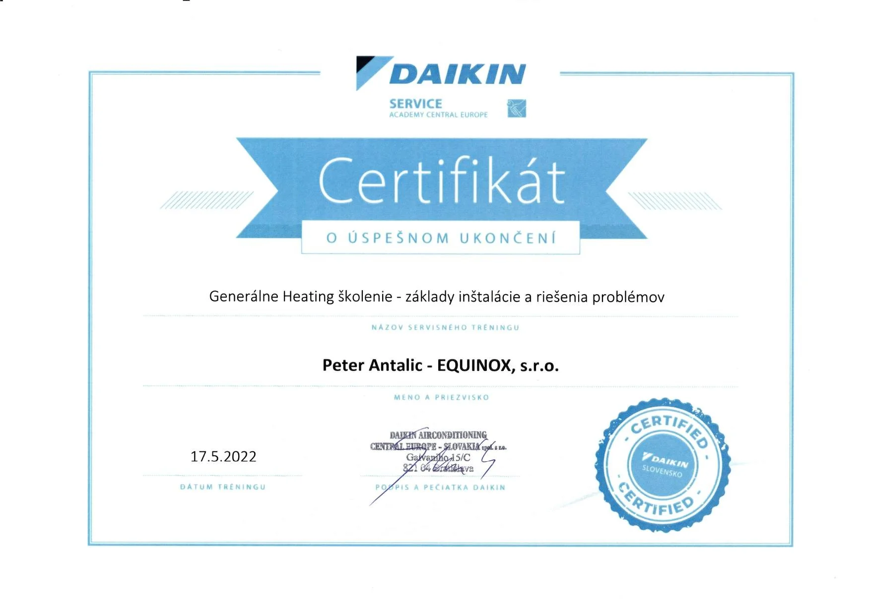 Školenie Daikin