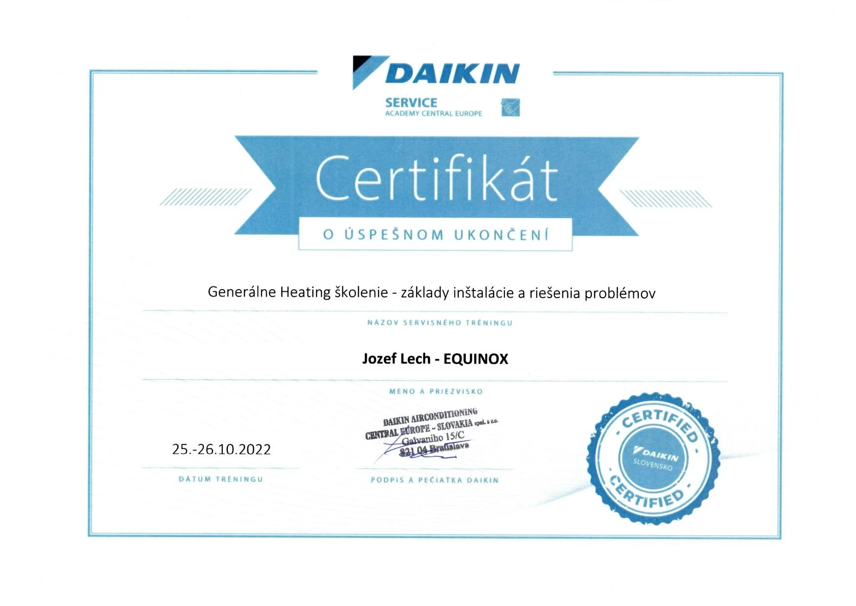 Školenie Daikin