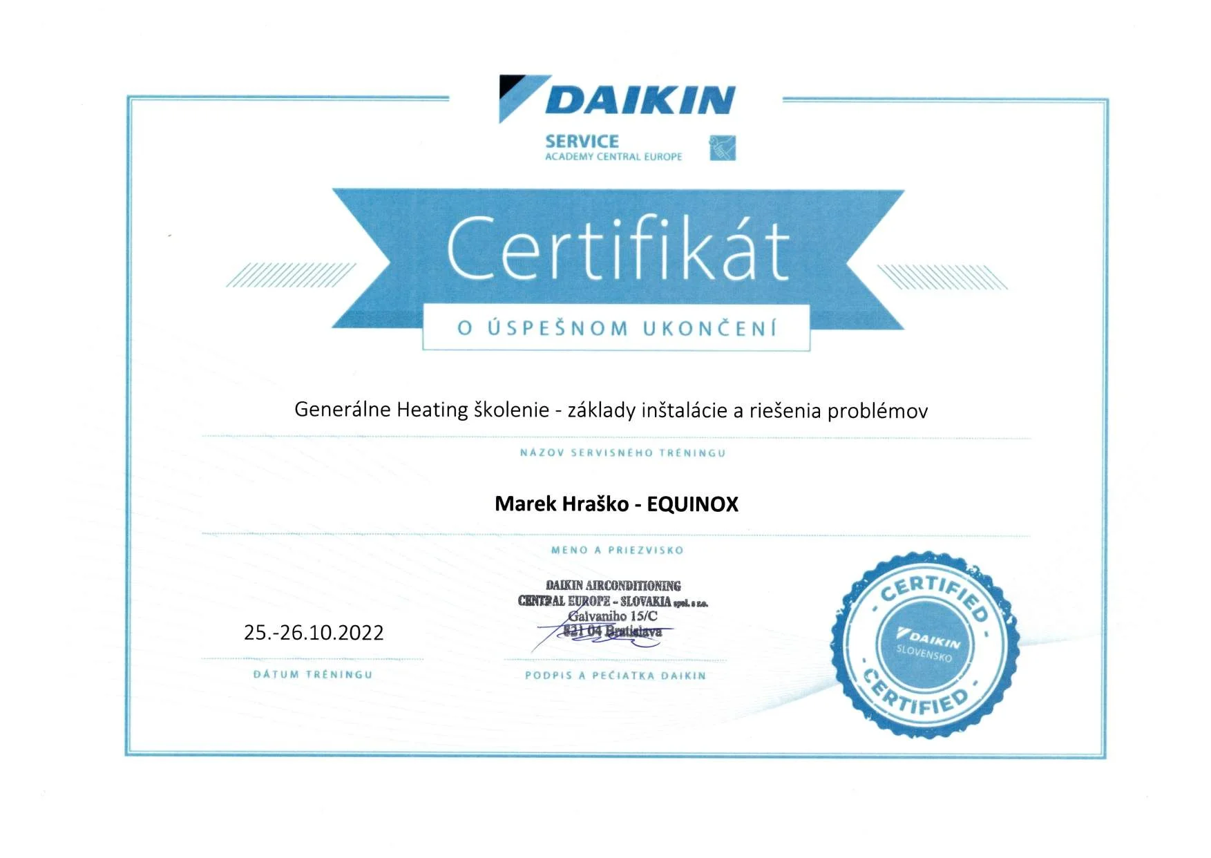 Školenie Daikin