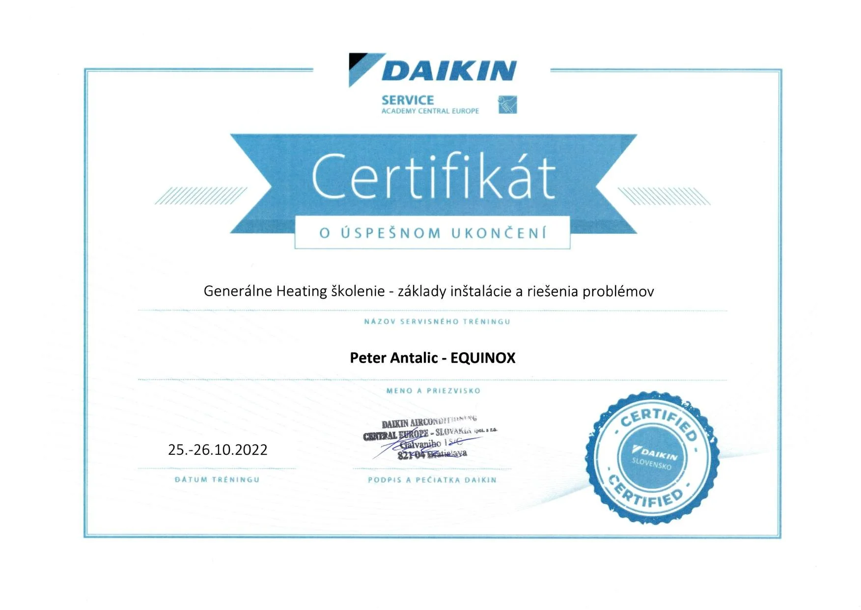 Školenie Daikin