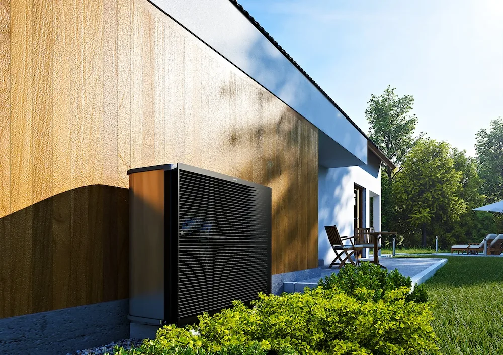 montáž tepelného čerpadla Daikin Altherma 3 pri rodinnom dome